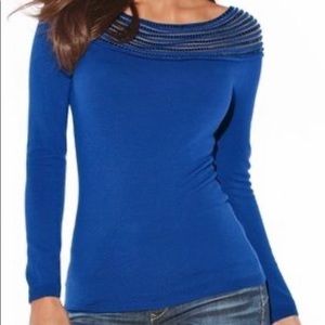 Boston Proper Embellished Illusion Sweater NWT